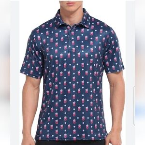 LRD Golf Novelty Drinks performance polo shirt Xl